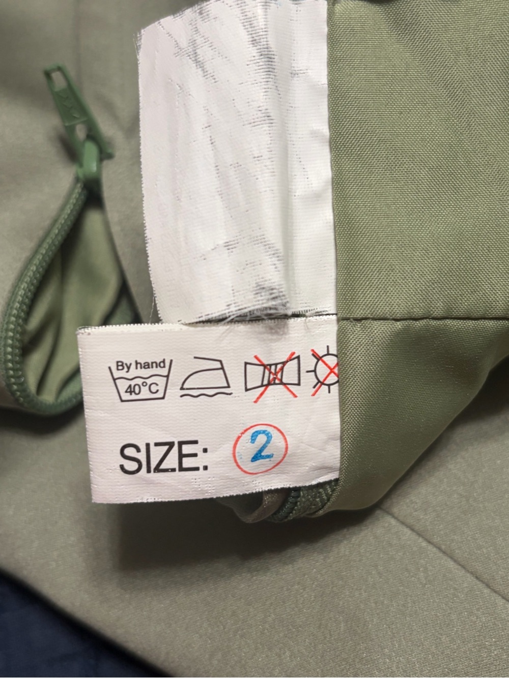Vintage Joanie G. Strapless Sage Green Dress Size 2 Black Trim Waist Tie - Picture 8 of 8